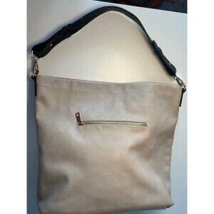 Beige Faux Leather Shoulder Bag Anitk Kraft